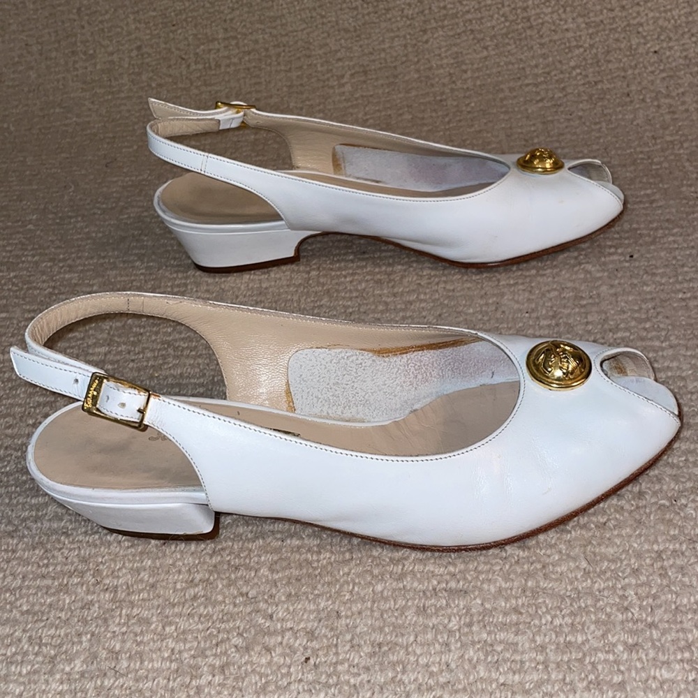 Salvatore Ferragamo Slingback Peep Toe Heels - Picture 7 of 15